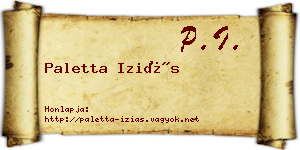 Paletta Iziás névjegykártya