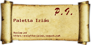 Paletta Iziás névjegykártya